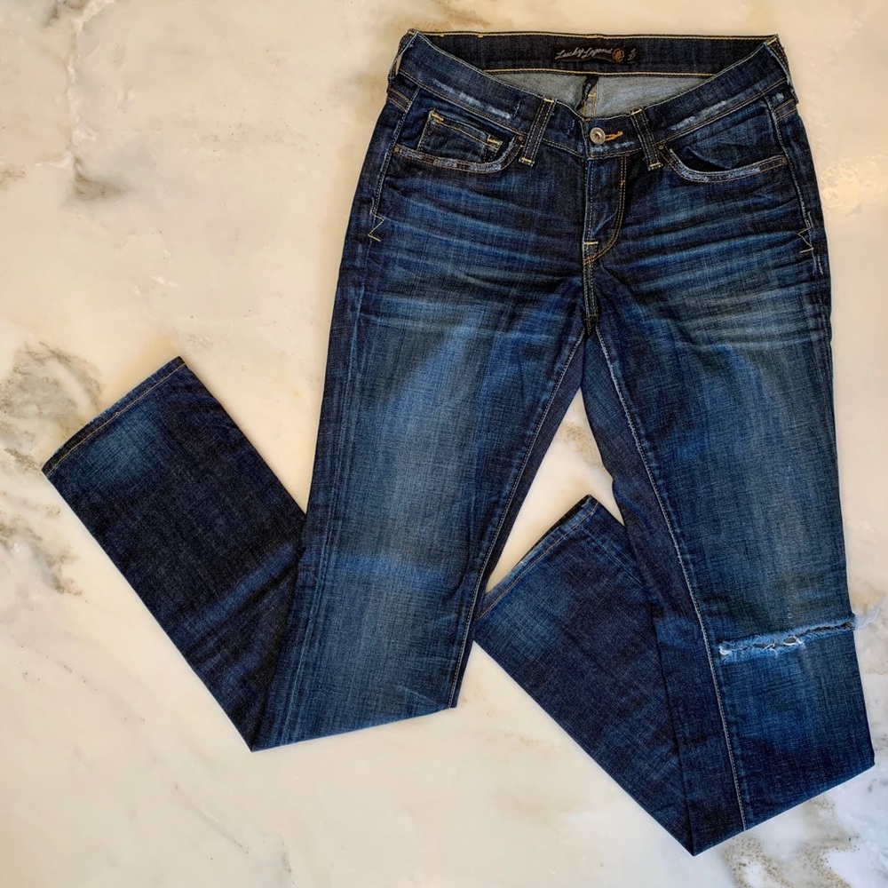 Lucky Legend Distressed Dark Wash Denim